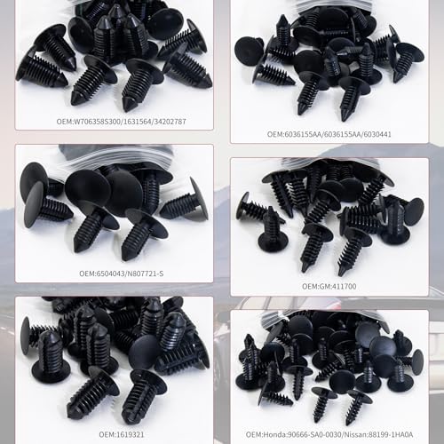160 Pcs Christmas Tree Style Retainer Clips & Nylon Bumper Shield Fastener Rivets 6mm 7mm 8mm 9mm 10mm 11mm Xmas Tree Retainers Universal Car Vehicle Truck Body Door Panel Push Pins - size: 160pcs