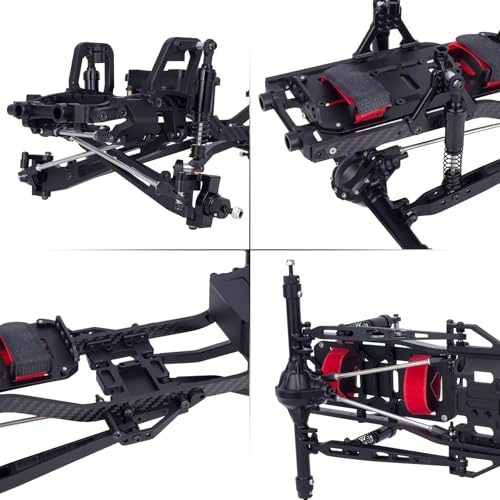 Twin I-Beam 2WD Pre-Runner CNC Aluminum Chassis Kit for 1/10 RC Crawler Axial SCX10 I II III Pro TRX4 Capra Upgrades (Black) - color: Black