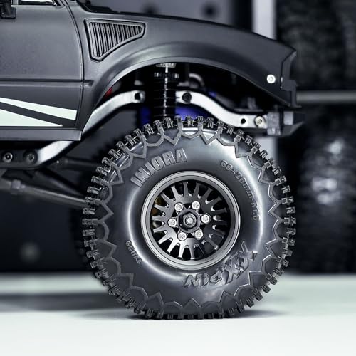 INJORA 1.0 Plus Brass -3.75mm Offset Wheels for 1/24 1/18 RC Crawler(Black) - color: Black