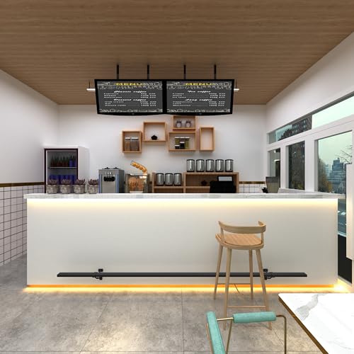 Foot Rail Kit–Wall Mounted Bar Railing Multiple Sizes (4 Feet) | Black Heavy Duty Metal Railing Hardware, Combined Installation and Sturdy Square Tube Design, for Restaurant, Bar,Office,Home - size: 4 Feet