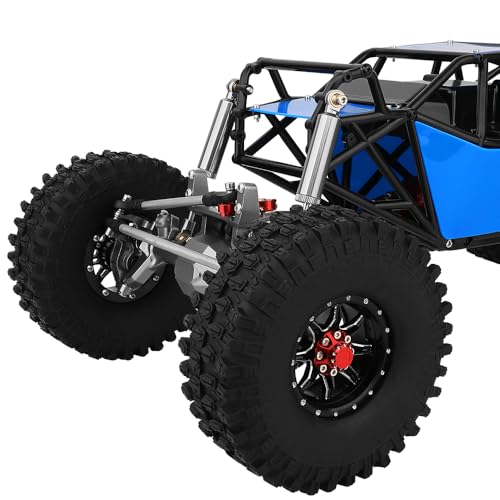Metal DIY 330mm Wheelbase Rock Buggy Frame Chassis Crawler with VP Element Enduro Portal Axle Nylon Tube Roll Cage for 1/10 RC Crawler Axial SCX10 II Upgrades (Blue) - color: Blue