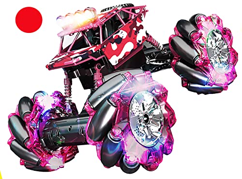Chandler RC Car Rechargeable USB Dual Grip Remote Control Hand Gesture Sensor an Off Road Climbing Drift Stunt Car HBD88-P7 (Red) - color: Red