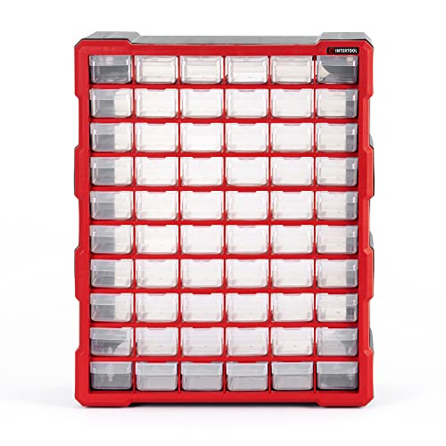 Small Parts Organizer for Hardware & Screws | 60 Removable Bins with Dividers | Wall Mount or Desktop Craft & Lego Storage Cabinet | 19” x 15” x 6” BX08-4016 - style: 60 Drawers