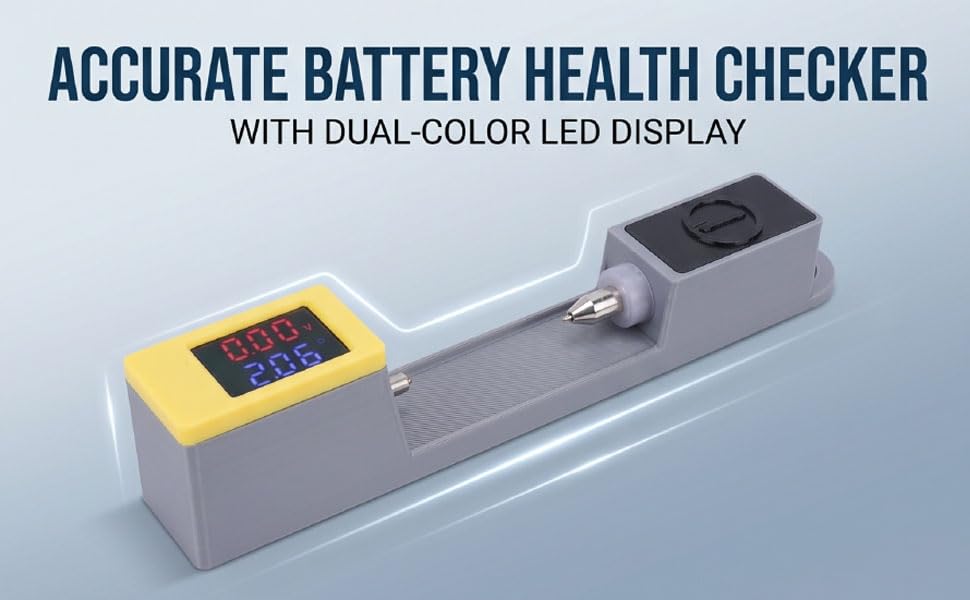 Battery Internal Resistance Meter for Li ion, Dual Color LED Lithium Battery Tester 0-2.5 G, Accurate Health Checker for RC Ebike Batteries