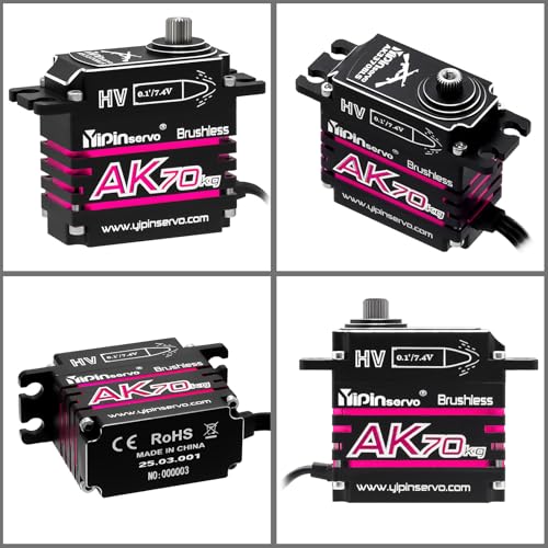 GOUPRC AK 70kg Aluminium Brushless RC Servo for 1/8 1/10 1/12 RC Truck Car Crawler Boat Robot, 8.4V Oblique Gear High Torque Steering Servo - size: AK70KG