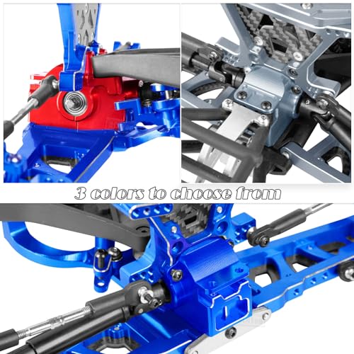 Transmission Case Gearbox Upgrades Part for 1/10 Slash/Stampede/Hoss/Rustler VXL 4X4,Aluminum Front Rear Transmission Case Gearbox Hops Ups,Titanium - color: Titanium - Upgrades