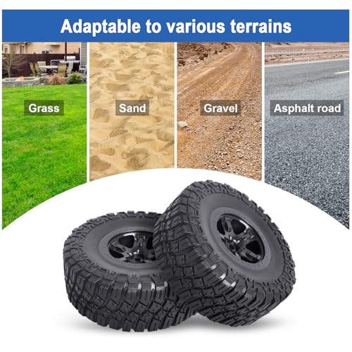 4.72 inches 120mm RC Short Course Tires and Wheels 12mm Hex for 1/10 Traxxas Slash 2WD Slash 4x4 Losi SCT Redcat Blackout SC, Set of 4 (Type 2)