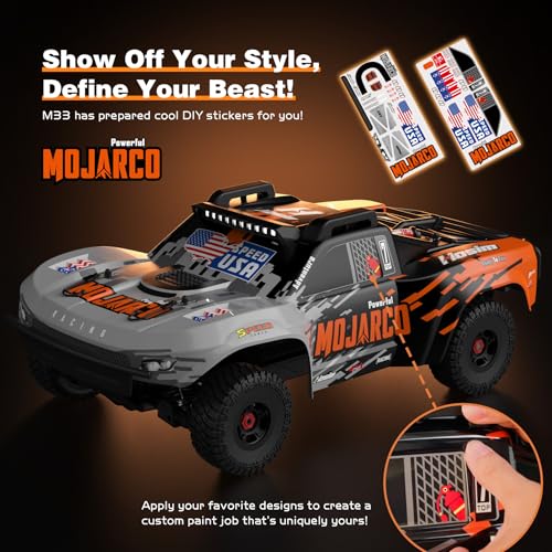 Hosim 6S RTR 1/8 Brushless Fast RC Cars for Adult Fast 60mph, Mojarco Professional Hobby Grade Short Course RC Truck 4x4 Off Road, Electric High Speed Remote Control Car Waterproof Monster Trucks
