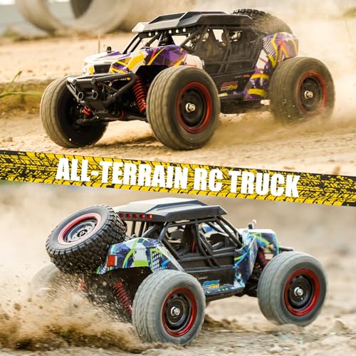 1/16 Brushless Fast RC Desert Car for Adults, Top Speed 37mph Electric Off-Road RC Monster Trucks, 4X4 Remote Control High Speed RC Car for Sand Land Hobby Toy Gifts SCY-16106PRO (Blue) - color: Pro-blue