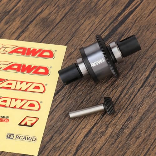 40T Front Differential #45 Steel Gears Diff Output Aluminum Diff Case with 14T Input Gear for Losi 1/10 Baja Rey Rock Rey Hammer Rey U4 Upgrade Parts (Titanium)