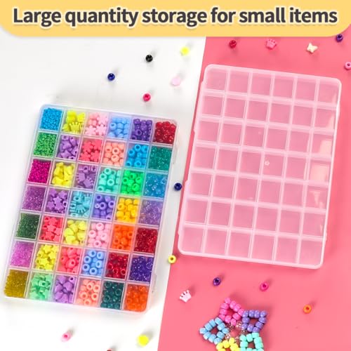 IOOLEEM Bead Organizer Box, 42 Grids Plastic Organizer Container Storage | Clear Dividers for bead arts and crafts for beading & jewelry storage & small items arts and crafts. - size: 42 Grids (1 pack)