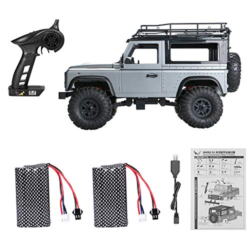 GoolRC MN 99s RC Car, 1/12 Scale 4WD 2.4G Remote Control Car for and Adults, RTR RC Crawler Off Road Truck for Land Rover Vehicle Models with 2 Batteries - size: 2 Batteries