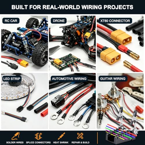 Upgraded Soldering Helping Hands Tool - All-Metal Solidly Wire Holder & Mini PCB Clamp Stand with 2 Adjustable Arms - Heat Resistant Holder for Electronics Repair, RC Splicing (32-12 AWG)