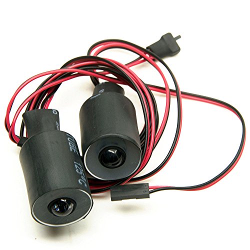 QUE-T 2Leds Angel Eyes & Demon Eyes LED Headlight Back Light for 1/10 RC Model Crawler Cars (Red + White, 22MM) - color: Red + White, size: 22MM