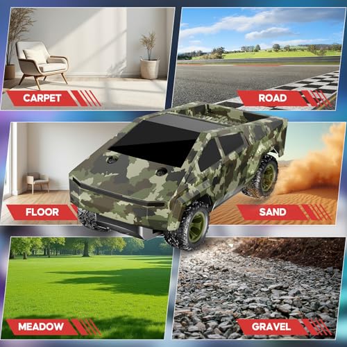 Remote Control Car Truck 1:24, 2.4GHz All Terrain High Speed RC Truck with Loadspace, RC Car Toys for Boys Girls Age 3 4 5 6 7 8+, Birthday - color: Green