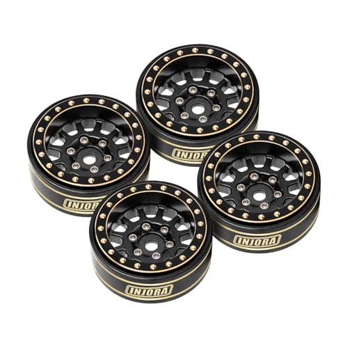 INJORA 42g 1.0 Plus Brass -3.75mm Offset Wheel for 1/24 1/18 RC (Black) - color: Black