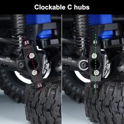 RC Cars Crawler Parts Compatible with TRX4M 1/18 RC Crawler Brass Adjustable Caster Blocks Clockable C Hub Carriers Upgrade Parts Accessories