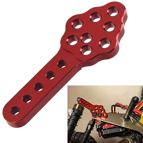 4Pcs Metal RC Car Shock Absorber Mount Adjustable Height Angle Stand Compatible with Axial SCX10 90046 D90 D110 SCX10III 1/10 RC Crawler (Red) - color: Red