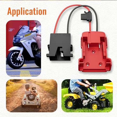 RVBOATPAT Power Wheels Battery Adapter 18V for Battery Adapter with 12AWG Wire Harness Connector Compatible with 12 Volt Power Wheels - color: MWK-BWHC-W1-1PC