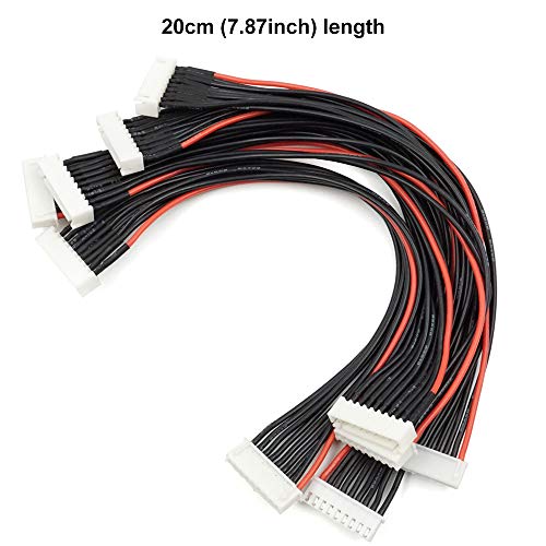 9 Pin JST-XH 8S Balance Plug Extension Lead Wire 200mm 5 PCS for LiPo Battery Balance Charging 22AWG Silicone (8S) - style: 8S