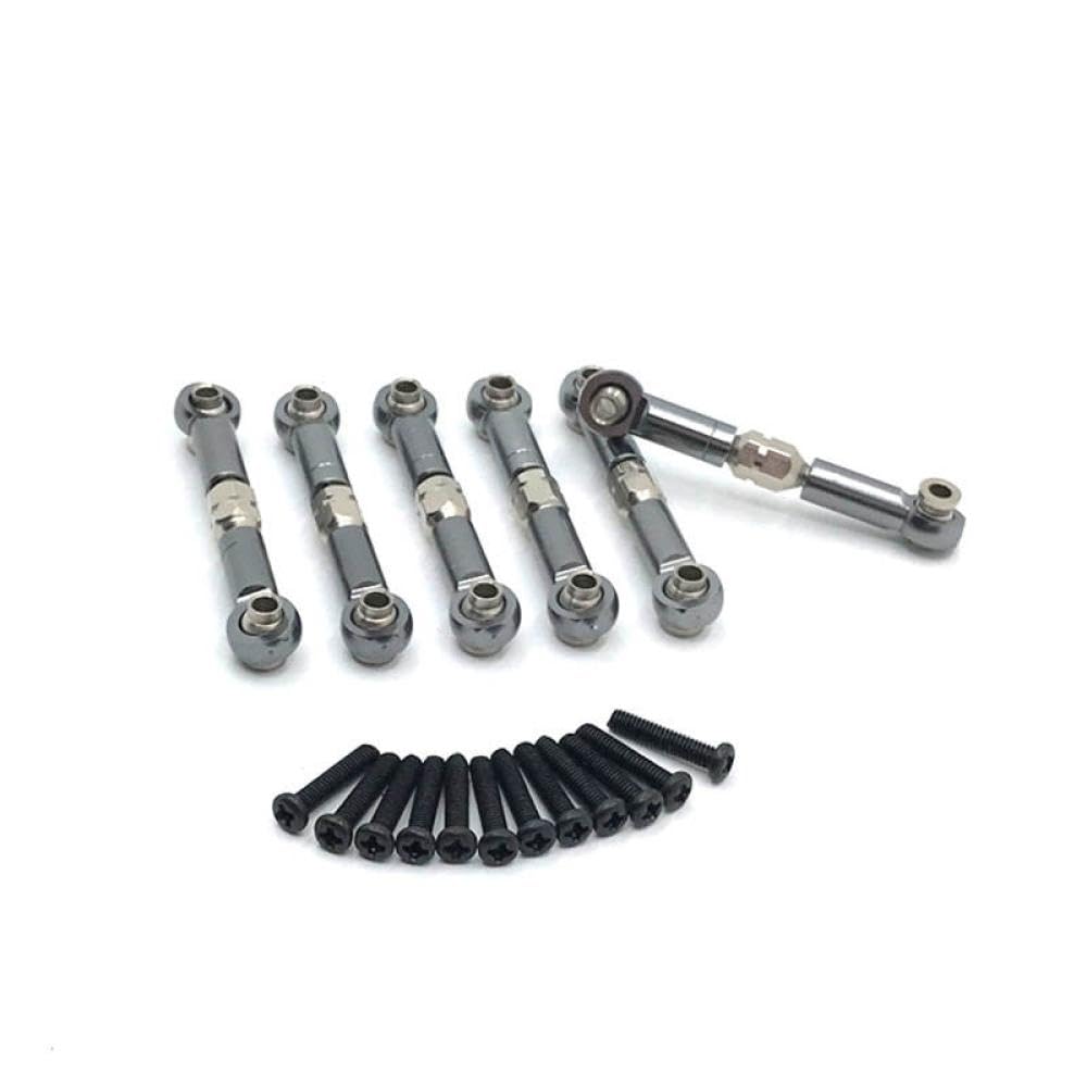6pcs Metal Link Rod Tie Rod Linkage 1 18 RC Car Upgrade Parts Accessories Compatible with RC Car Models(Grey) - color: Grey