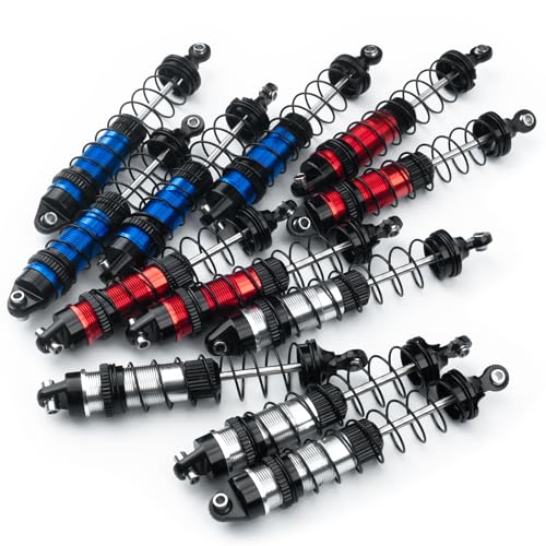 LSG 4Pcs Aluminum RC Shock Absorber Threaded Shocks for 1/18 LOSI Mini LMT 4x4 Brushed Monster Truck RTR Suspension Damper Upgrades Parts (Blue) - color: Blue