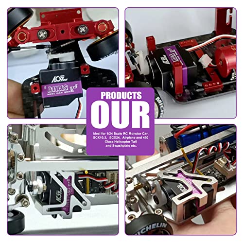 AGFRC Mini-Z Car 0.05Sec High-Speed RC Micro Servo Motor (A11CLS V3) | 1.4kg Torque, Titanium Gear, Coreless Motor, Programmable, Fits Mini-Z, 1/24-1/28 Scale RC Cars. 20x21x11.3mm, 11g - style: A11CLS V3 Purple
