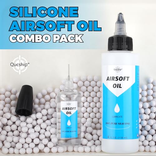 100% Silicone Airsoft Gun Oil & Air Chamber Lube, 4 oz + 1 oz Oiler Kit | CO2 & Airgun Care, Low-Viscosity Fast-Spreading Formula, Protects O-Rings & Seals, for PCP, Spring-Piston, Valves & Nozzles - size: 4+1oz