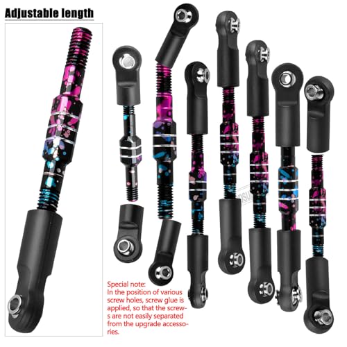RC Aluminum Front&Rear Link Set Upgrades Part for 1/10 Slash 2WD VXL.Adjustable Turnbuckles Camber Links Toe Link Hops Up,Colour - color: Colour(for 1/10)