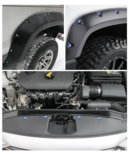 20PCS Engine Dress Up Kit,Car Accessories M6 Aluminum Engine Bay Dress Up Kit,Bumper Fender Washers,Automotive Replacement Engine Valve Cover Bolts,Fit for Fenders,Bumpers,Headlights (Blue) - color: Blue