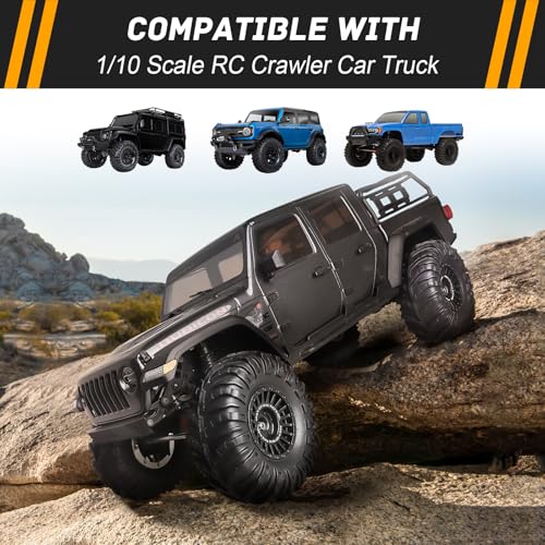 4pcs 2.2inch Crawler Tires Super Soft Rubber 128mm/5.04" Mud Tyres Foam Insert for 1/10 RC Crawler Car Axial Wraith Traxxas TRX4 Sport Redcat Everest 10