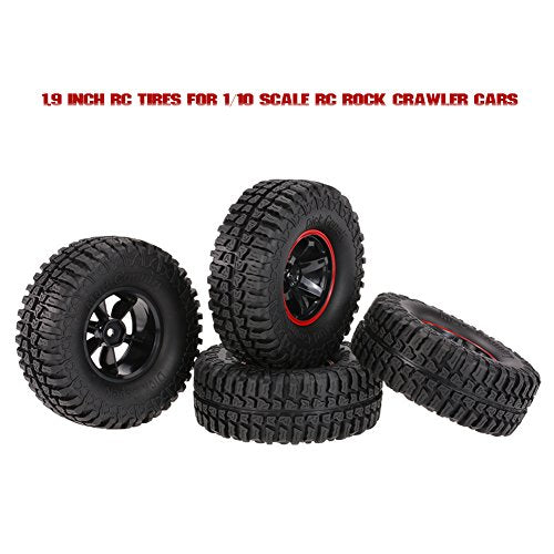 1.9 Inch 100mm RC Rubber Tires with Plastic Wheel Rim for 1/10 SCX10 D90 D110 CC01 RC Rock Crawler Parts