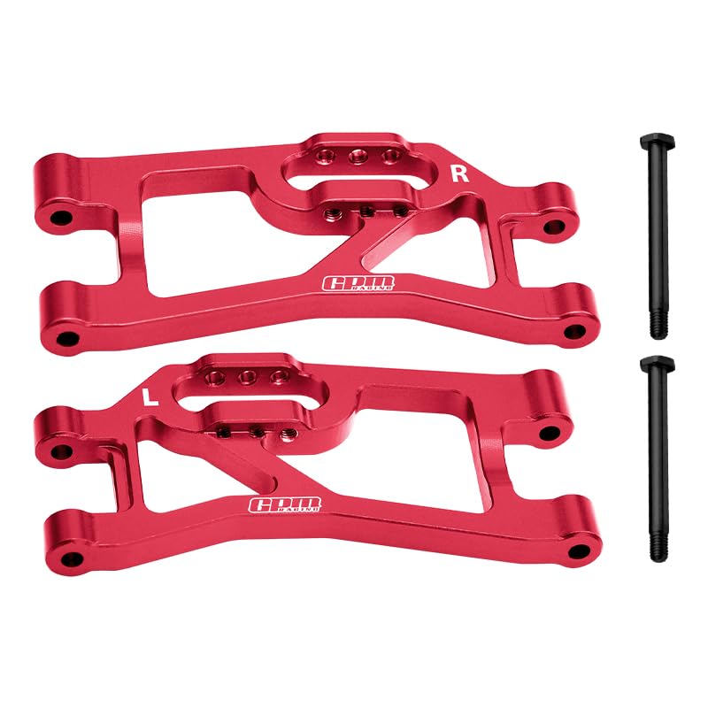 GPM 7075 Alloy Rear Lower Suspension Arms for Mini Maxx Monster Truck-107154-1 (Red) - color: Red