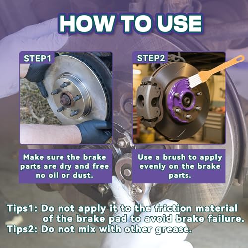 AstraVox Anti-Seize & Squeal Ceramic Brake Grease for Automotive with Brush | Heat Resistant Brake Parts Lubricant for Caliper, Pin, Pad and Metal Parts, Rust Corrosion, Efficient Lubrication 1oz (1)