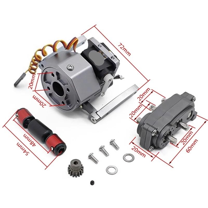 for RC Car Front Motor Transmission Prefixal Gearbox Transfer Case for 1/10 Crawler Axial SCX10 & II Upgrade Parts(UnShiftable GearboxA) - color: Unshiftable Gearboxa