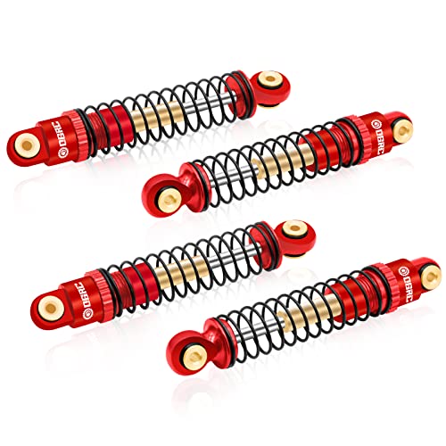 OGRC Shocks Absorber Aluminum Front & Rear Shock Damper RC Shocks for Axial SCX24 C10 JLU Deadbolt Gladiator Bronco Upgrade Parts (Red) - color: Red
