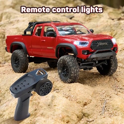 BEEZRC FMS 1/24 RC Crawler FCX24M Tacoma Toyota Official Licensed ABS Hard Body 4WD Off-Road RC Rock Truck,2-Speed Transmission, Hobby Grade Remote Control Car for Adults RTR Grey - color: Grey