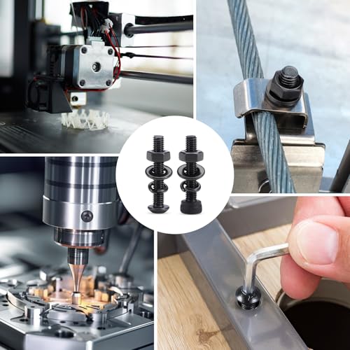M3 Metric Screw Assortment, 2320PCS M3 x 6/8/10/12/16/20/25/30/35mm Hex Socket Button & Cap Head Screws Nuts Bolts Washer Assortment Kit 12.9 & 10.9 Grade Black Oxide for DIY, 3D Printer - size: M3 2320PCS Button&Socket Black