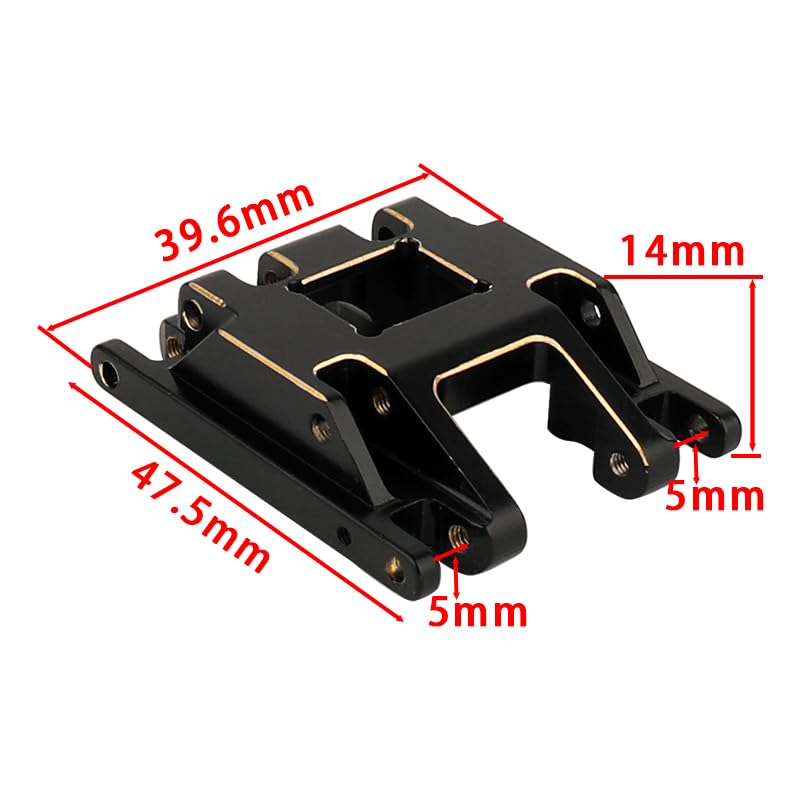 Carbon Fiber Chassis Kit Frame Girder with Brass Skid Plate for 1/18 RC Crawler TRX4M Bronco LCG Upgrade Part (with Skid Plate)