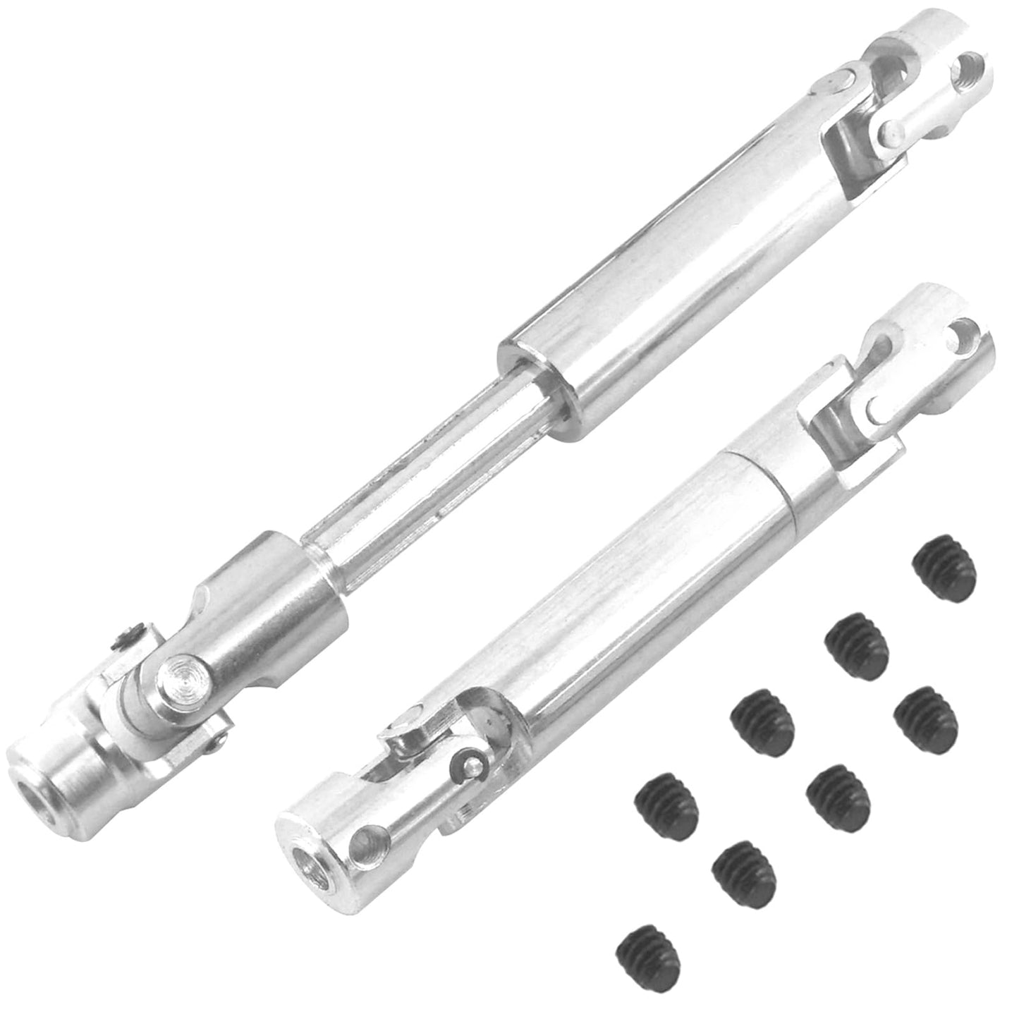 2Pcs Vgoohobby Metal Centre Transmission Shaft Drive Shaft Dogbone Compatible with Axial SCX10 SCX0016 Tamiya CC01 RC4WD D90 90028 1/10 RC Rock Crawlers Car (90mm-115mm) - size: 90mm-115mm