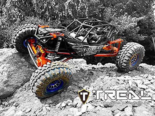 Treal Aluminium 2.2 Beadlock Wheels Rims(2) pcs Fit RC Crawler Mud Truck 2.2 Tires (Blue) - color: Blue