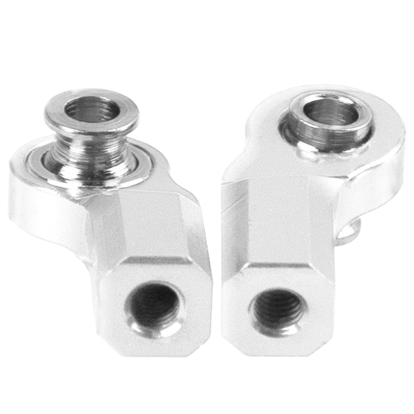 6Pcs Vgoohobby Metal M3 Tie Rod End Bend Ball Head Holder Link Compatible with Axial SCX10 Traxxas TRX4 Tamiya CC01 Axial SCX10 1/10 RC Car (Silver) - color: Silver