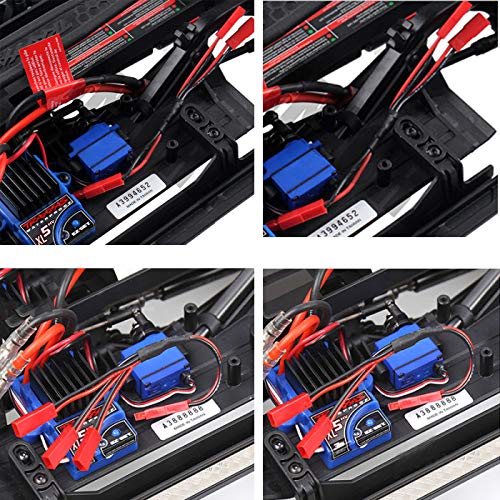 6PCS JST Plug Splitter JST Male Female Y Cable JST Y Parallel Adapter Harness JST to JR Adapter for Traxxas TRX-4 1/10 RC Car Crawler Truck Cooling Fan ESC Battery Motor