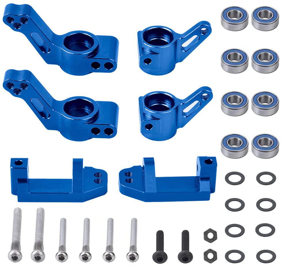 OGRC Caster Block Steering Blocks, Stub Axle Carriers for 1/10 Slash 2WD | Aluminum Front Caster Block&Steering Blocks and Rear Stub Axle Carriers kit for 1/10 Traxxas slash 2WD #3632 3736 3752 (Blue) - color: Blue