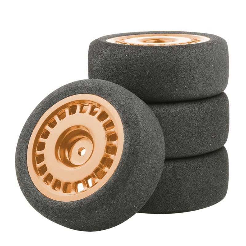 RC Tires and Wheels, Offset 3mm 1/10 Scale RC On Road Touring Car 12mm Hex Wheels Rim and 68mm/2.68" EVA Sponge Tires for 1/10 RC On Road Car Accessories (Color : 1 Set Brown) - color: 1 Set Brown