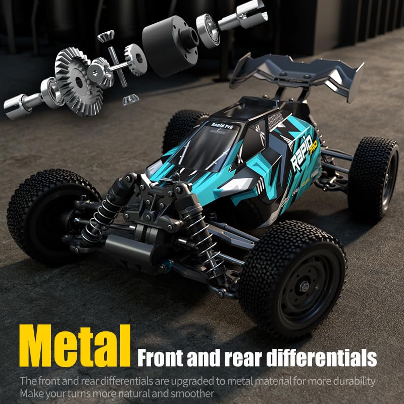 X-Verse 1:16 Fast Brushless RC Car for Adults, Max 45 mph, Off Road Remote Control Truck, 4WD High Speed All Terrain RC Car RC Truggy, 3 Battery - color: 16201pro