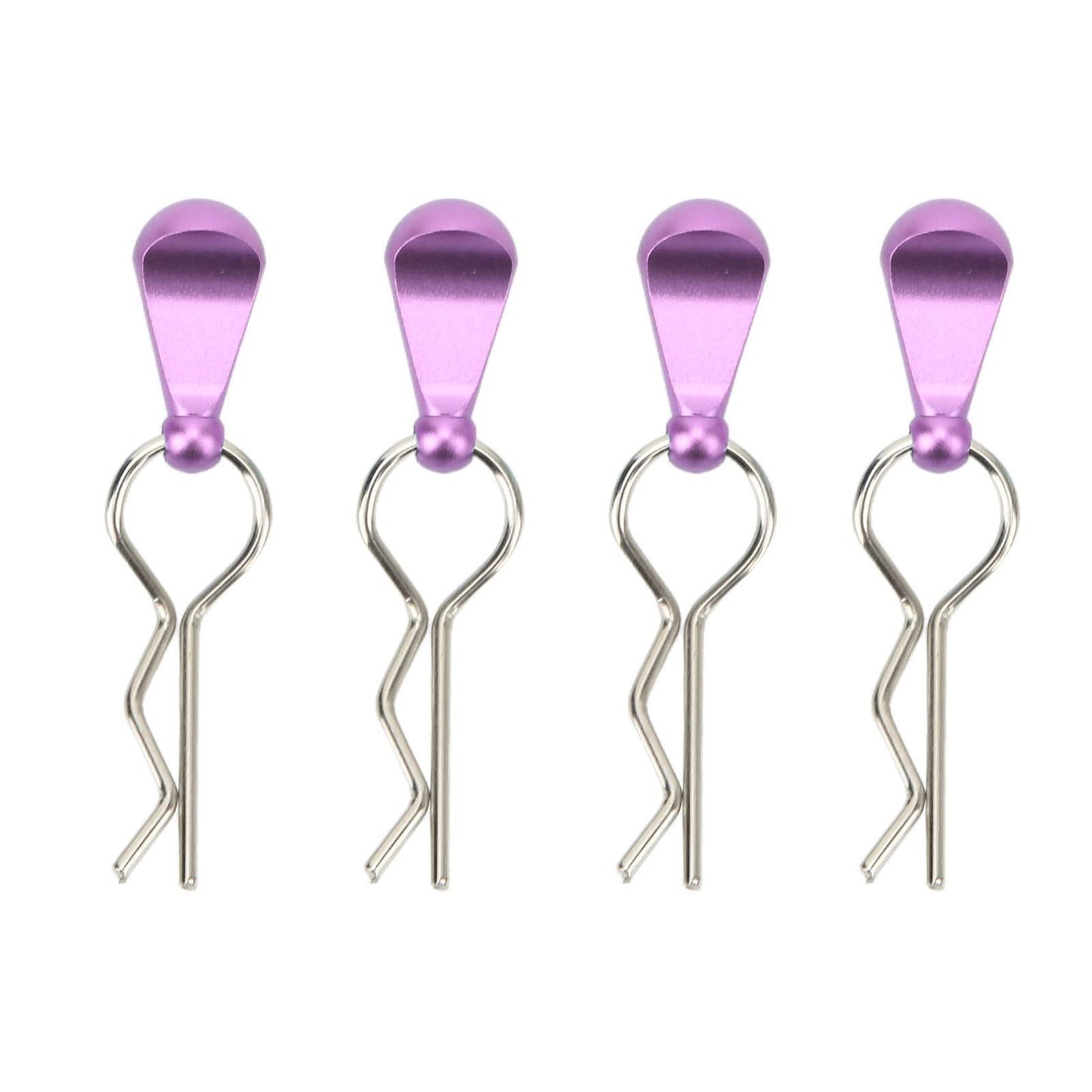 SUNGOOYUE RC Car Body Clips, Stainless Steel with Aluminum Alloy Pull Tabs, for 1/8 1/10 Remote Control Car Upgrade Parts (Purple) - color: Purple