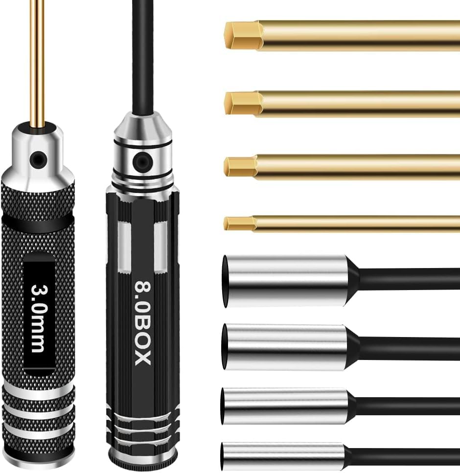 RC Hex Driver Set Tools Kit - 8pcs Titanium Allen Screwdriver 1.5mm-8.0mm for Car, Quadcopter, Drone, Boat - style: 8pcs Screwdrivers