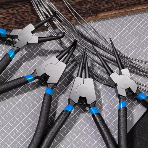 850Pcs C-clip External Retaining Rings Snap Rings Assortment Kit Circlip 304 Stainless Steel(M4-M28) + E-clip Retaining Rings Assortment Set(1.5mm-15mm) + 4-Piece 5-inch Snap Ring Pliers Set