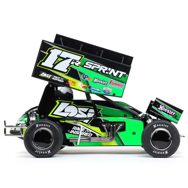 Helidirect Losi 22S Sprint 1/10 Scale 2WD RTR Dirt Oval RC Sprint Car, Brushed Spektrum Radio System - Green - color: Green